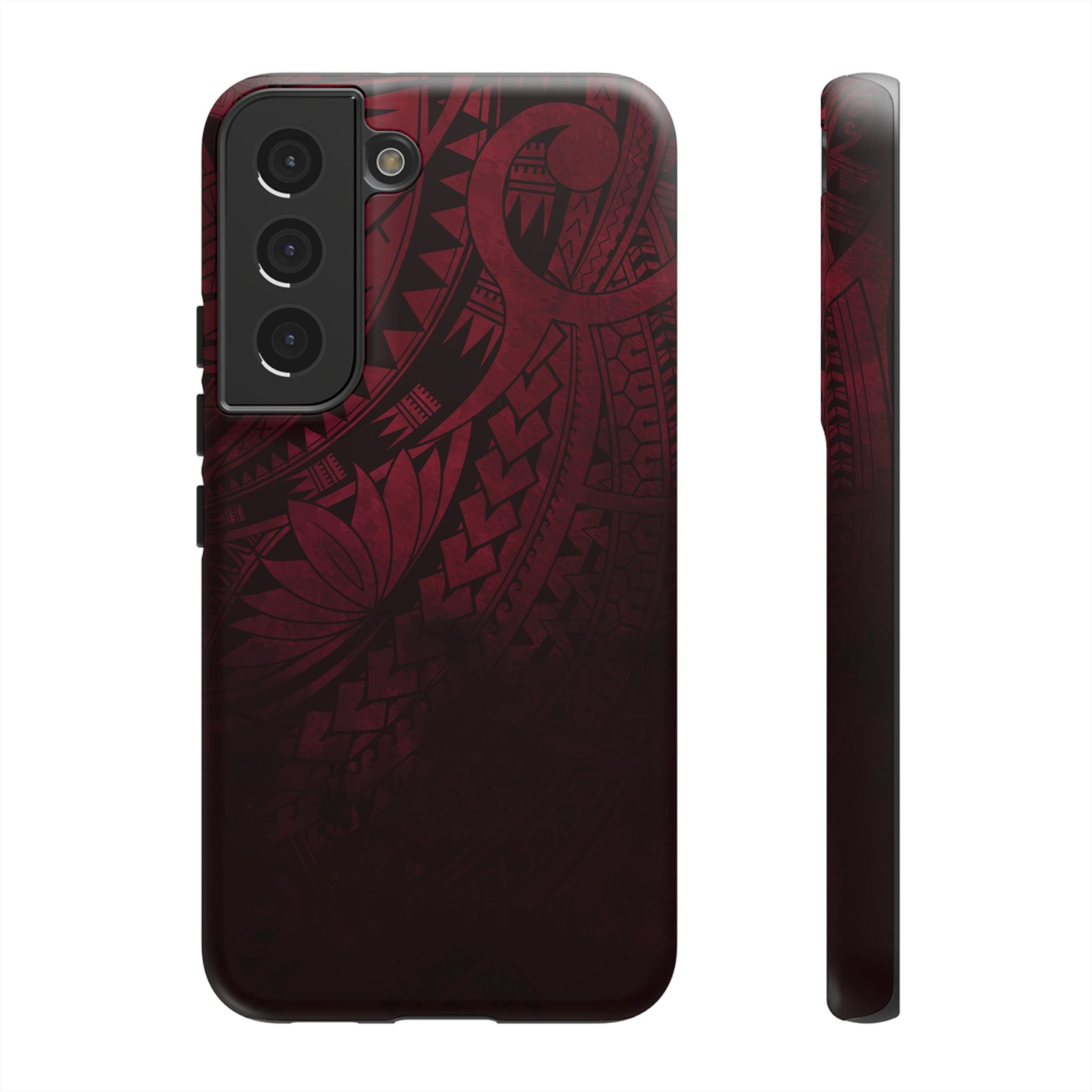 Eternal Ember Tough Samsung Galaxy Case Samsung Galaxy S22 Matte - Hawaiian Red Tribal Polynesian Design - The Local Banyan
