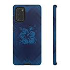 Kikokiko Lehua Tough Samsung Galaxy Case Samsung Galaxy S20+ Matte - Hawaiian Navy Blue Geometric Hibiscus Design - The Local Banyan
