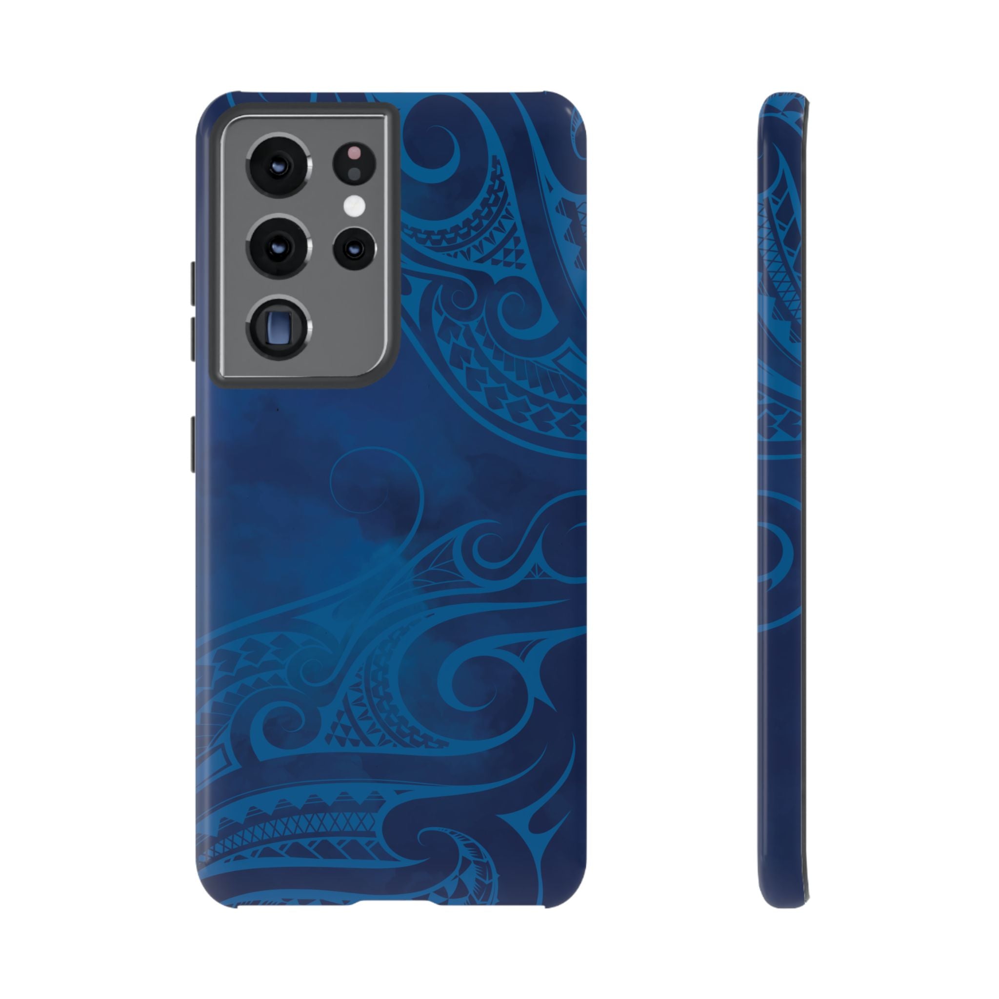 Kai Legacy Tough Samsung Galaxy Case Samsung Galaxy S21 Ultra Glossy - Hawaiian Ocean Blue Polynesian Tribal Design - The Local Banyan