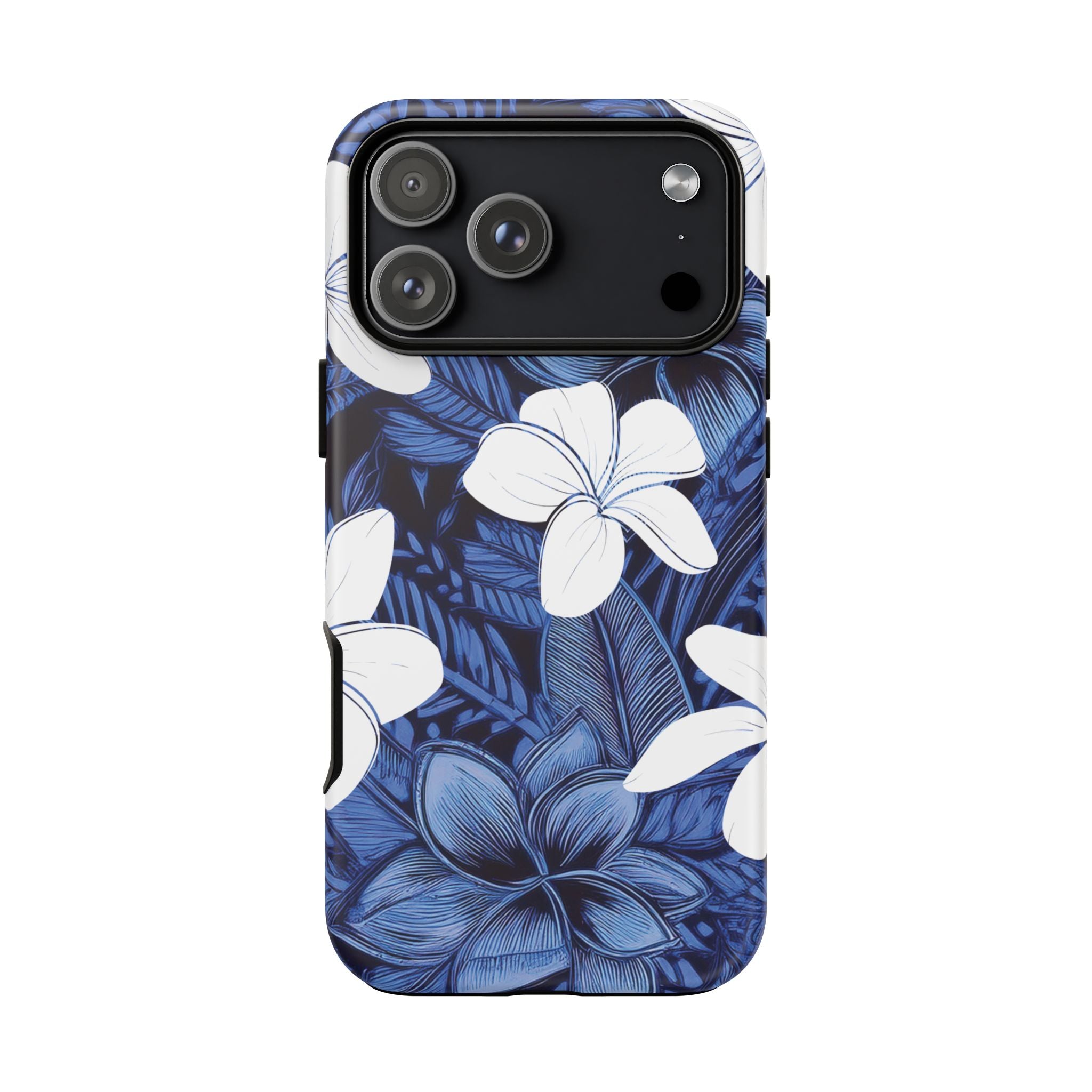 Eternal Blue Plumeria Tough Case for iPhone Phone Case The Local Banyan iPhone 17 Pro Max Matte
