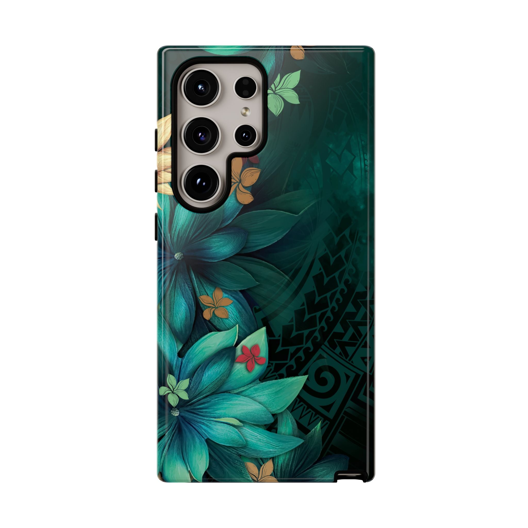Aloha Whispers Tough Samsung Galaxy Case Side View - Dual Layer Drop Protection Hawaiian Phone Case - The Local Banyan