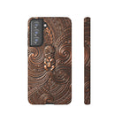 Paa Guardian Tough Samsung Galaxy Case Samsung Galaxy S21 FE Matte - Hawaiian Copper Carved Tiki Polynesian Design - The Local Banyan