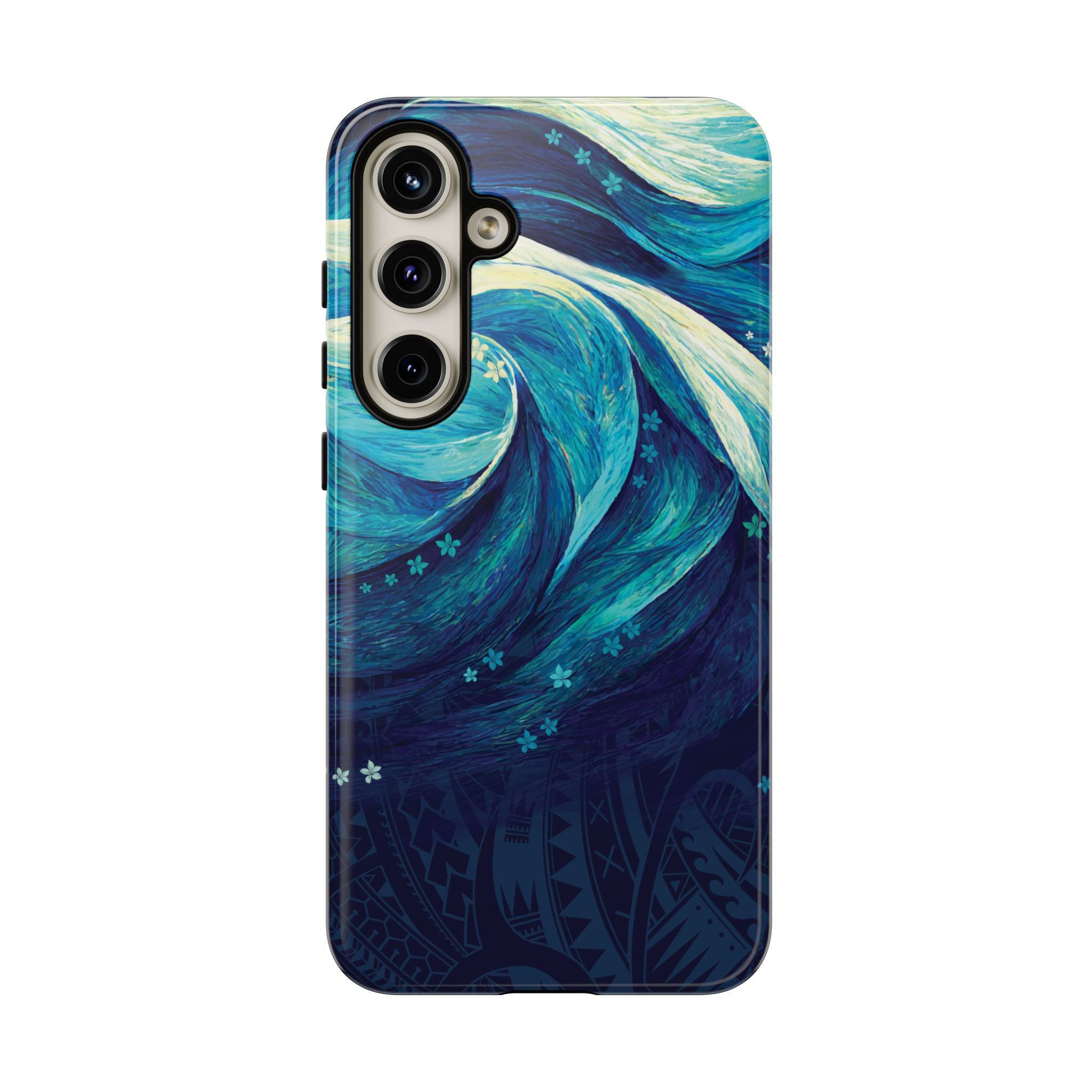 Eternal Mana Tough Samsung Galaxy Case Detail View - Hawaiian Ocean Wave Polynesian Tribal Design Close Up - The Local Banyan
