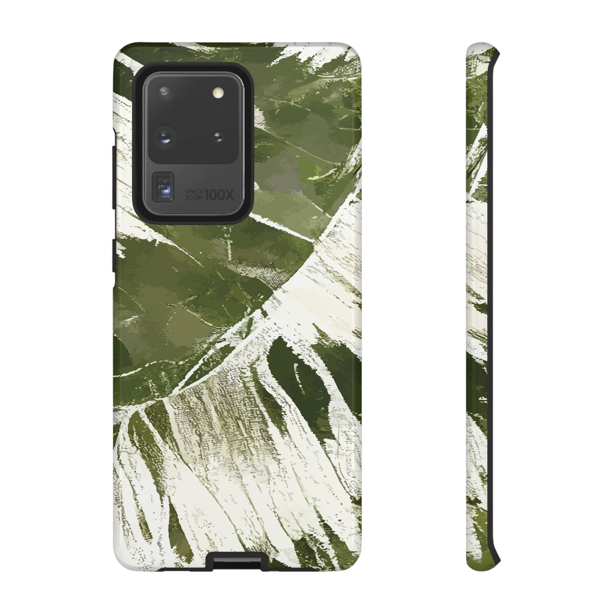 Island Breeze Tough Samsung Galaxy Case Samsung Galaxy S20 Ultra Glossy - Hawaiian Palm Leaf Olive Green Botanical Design - The Local Banyan