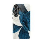 Hana Breeze Tough Samsung Galaxy Case Detail View - Hawaiian Blue Plumeria Polynesian Botanical Design Close Up - The Local Banyan