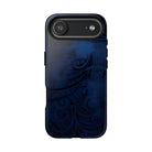 Woman holding Midnight Essence Tough iPhone Case - Hawaiian Midnight Navy Polynesian Tribal Design - The Local Banyan