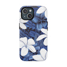 Eternal Blue Plumeria Magnetic Case for iPhone Phone Case The Local Banyan iPhone 15 Matte