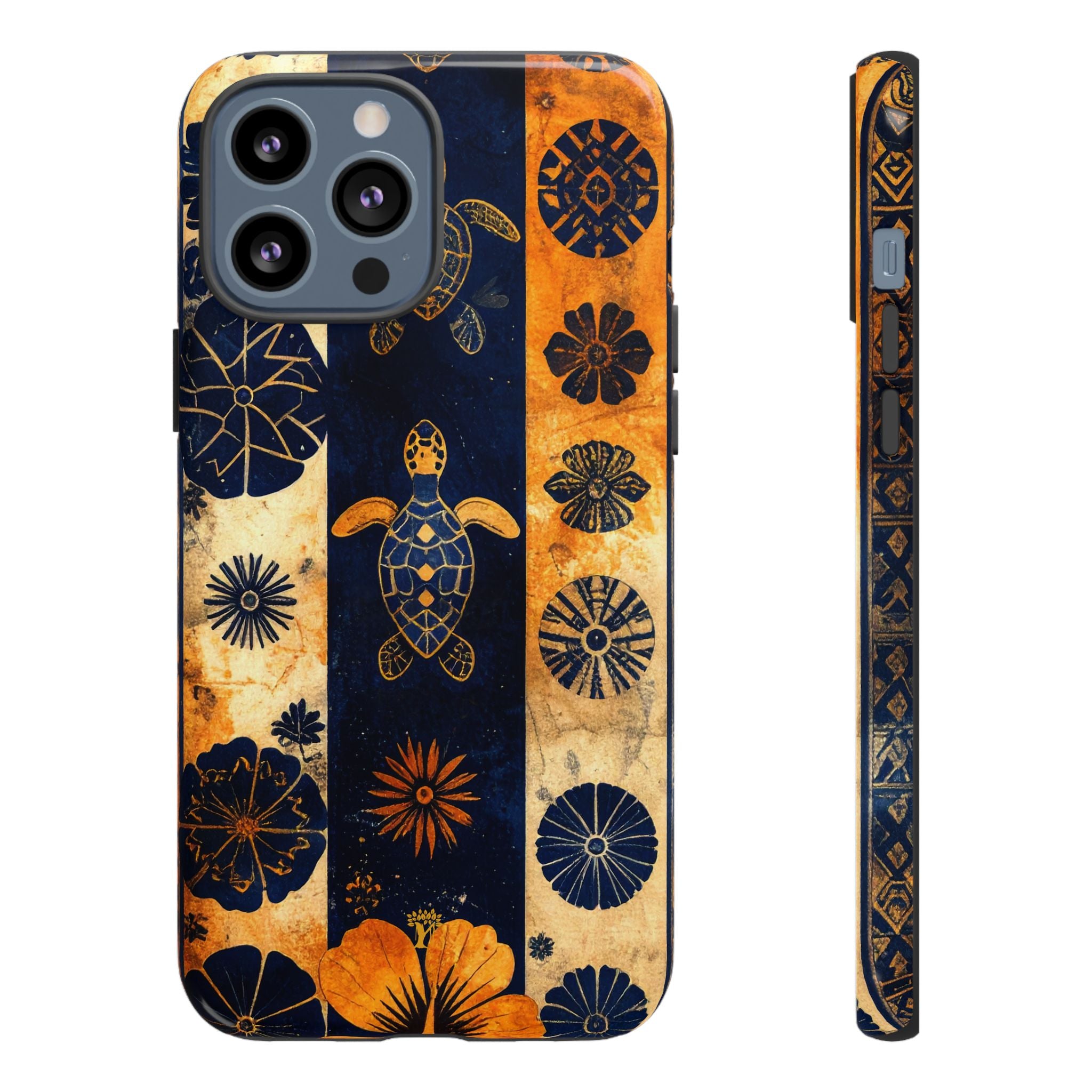 Tapa Pua Lehua Honu Tough Case for iPhone iPhone 13 Pro Max Glossy The Local Banyan