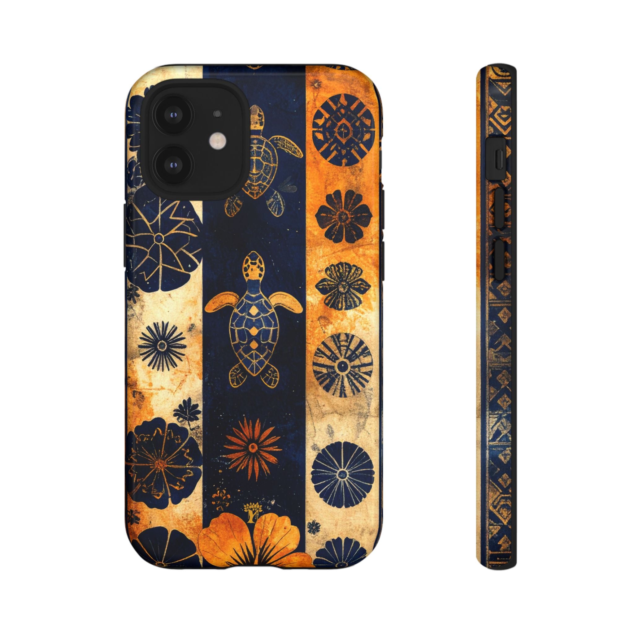 Tapa Pua Lehua Honu Tough Case for iPhone iPhone 12 Mini Glossy The Local Banyan