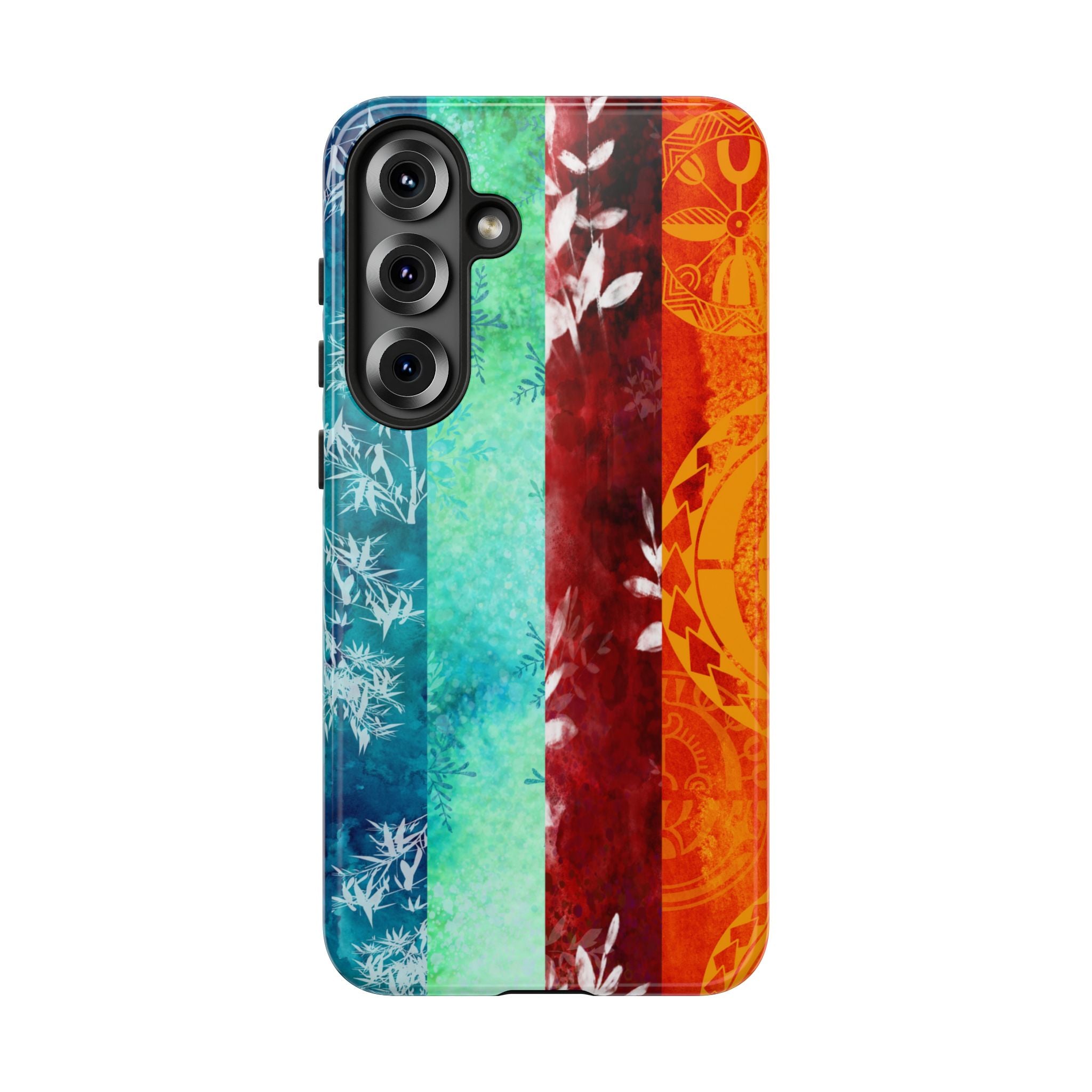 Island Vibes Tough Samsung Galaxy Case Detail View - Hawaiian Colorful Tropical Floral Design Close Up - The Local Banyan