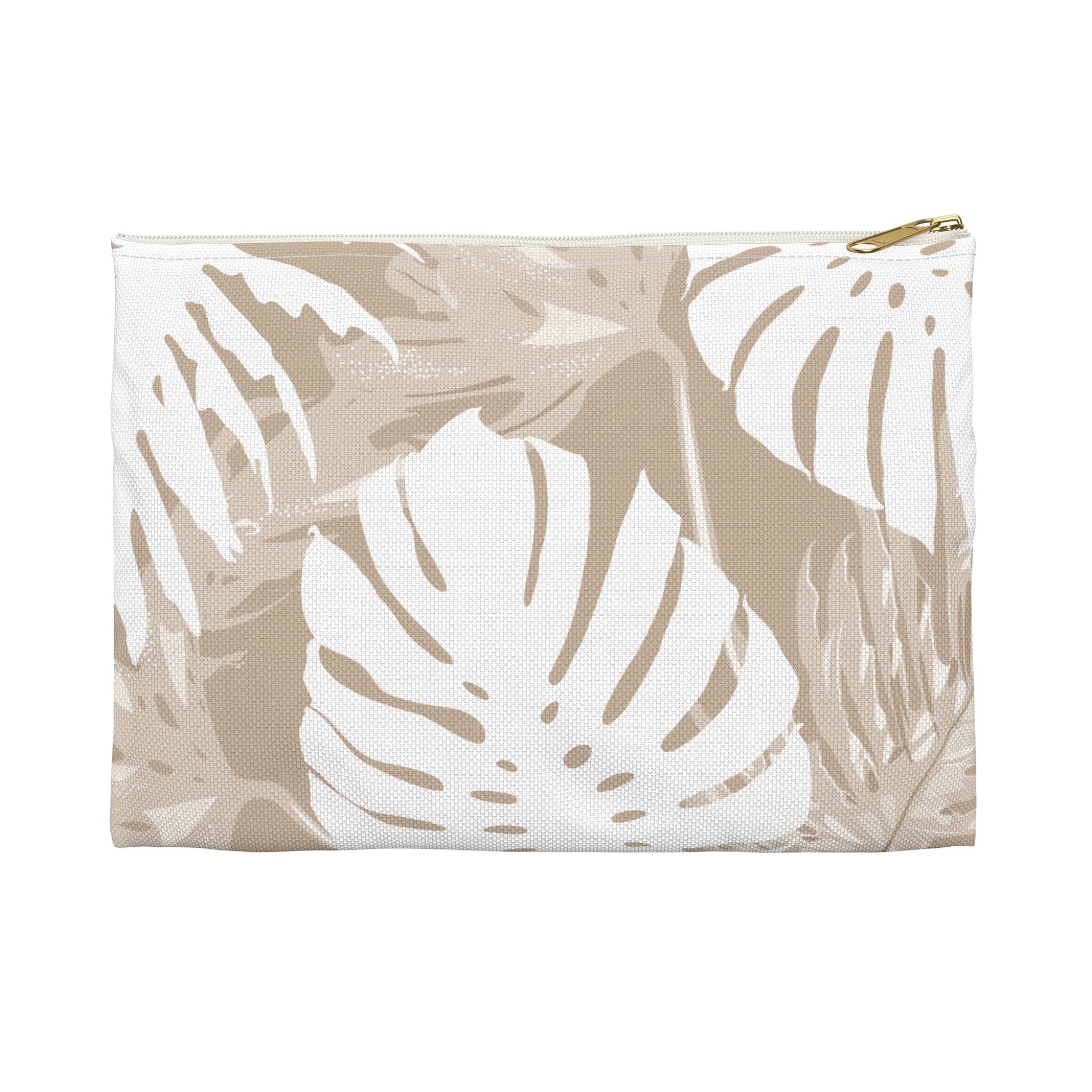 Exotic Monstera Travel Bag Pouches The Local Banyan Small White zipper
