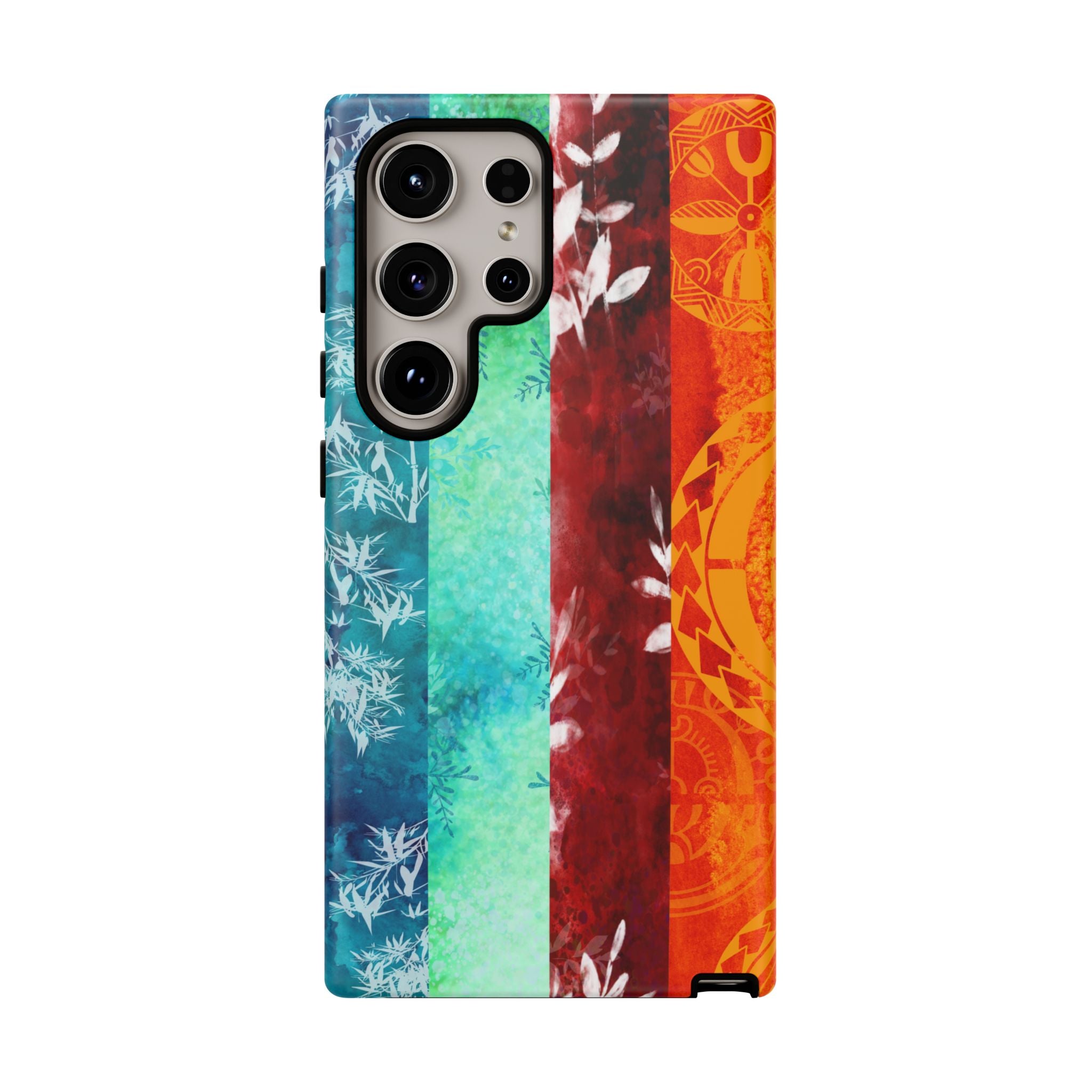 Island Vibes Tough Samsung Galaxy Case Detail View - Hawaiian Colorful Tropical Floral Design Close Up - The Local Banyan