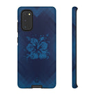 Kikokiko Lehua Tough Samsung Galaxy Case Samsung Galaxy S20 Matte - Hawaiian Navy Blue Geometric Hibiscus Design - The Local Banyan