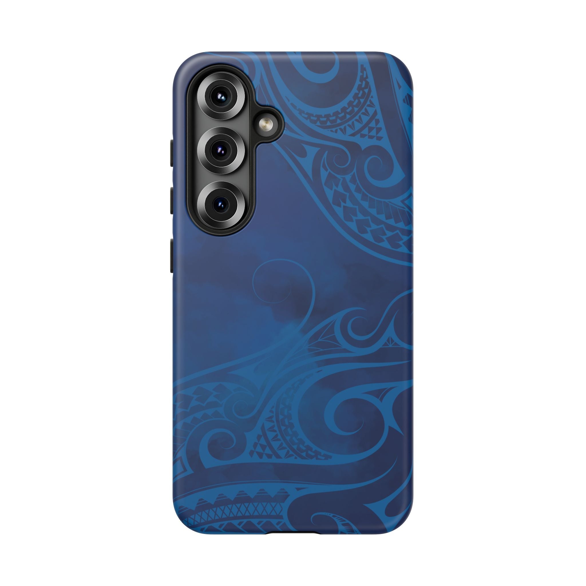 Woman holding Kai Legacy Tough Samsung Galaxy Case - Hawaiian Ocean Blue Polynesian Tribal Design - The Local Banyan