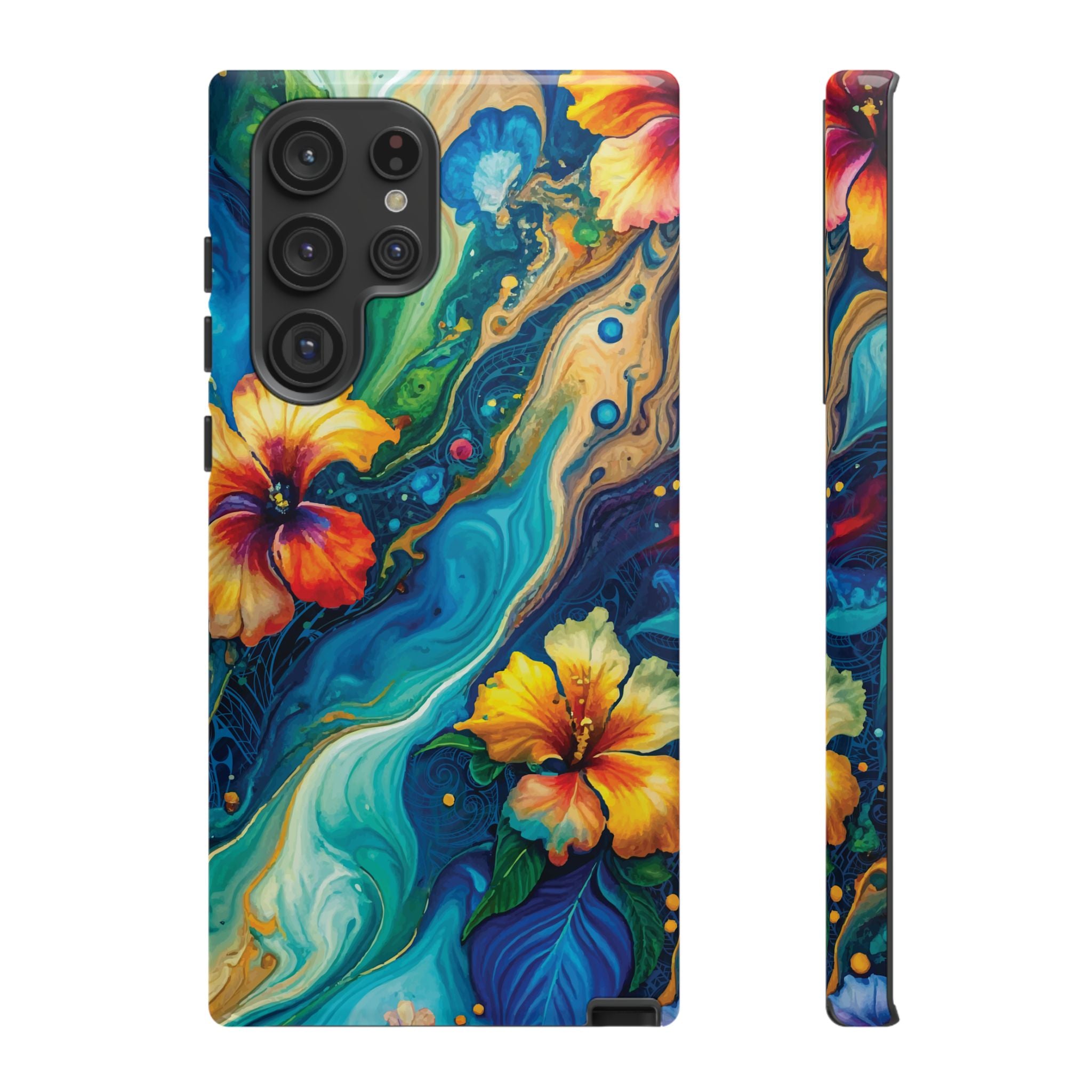 Aloalo Drift Tough Samsung Galaxy Case Side View - Dual Layer Drop Protection Hawaiian Phone Case - The Local Banyan