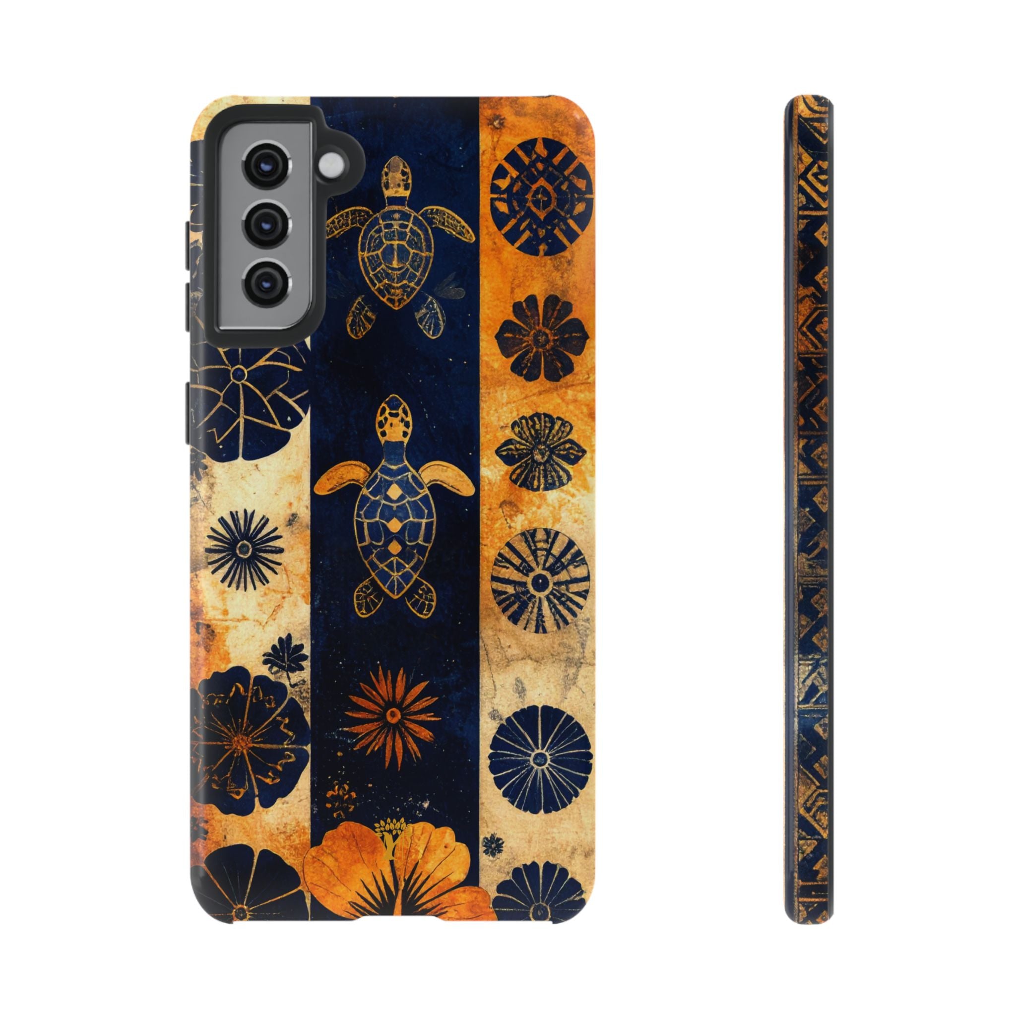 Tapa Pua Lehua Honu Tough Case for Samsung Galaxy Samsung Galaxy S21 Plus Glossy The Local Banyan