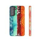 Island Vibes Tough Samsung Galaxy Case Samsung Galaxy S21 FE Glossy - Hawaiian Colorful Tropical Floral Design - The Local Banyan