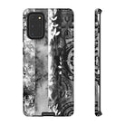 Monochrome Oasis Tough Samsung Galaxy Case Samsung Galaxy S20+ Matte - Hawaiian Black White Botanical Tribal Design - The Local Banyan