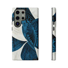 Hana Breeze Tough Samsung Galaxy Case Detail View - Hawaiian Blue Plumeria Polynesian Botanical Design Close Up - The Local Banyan