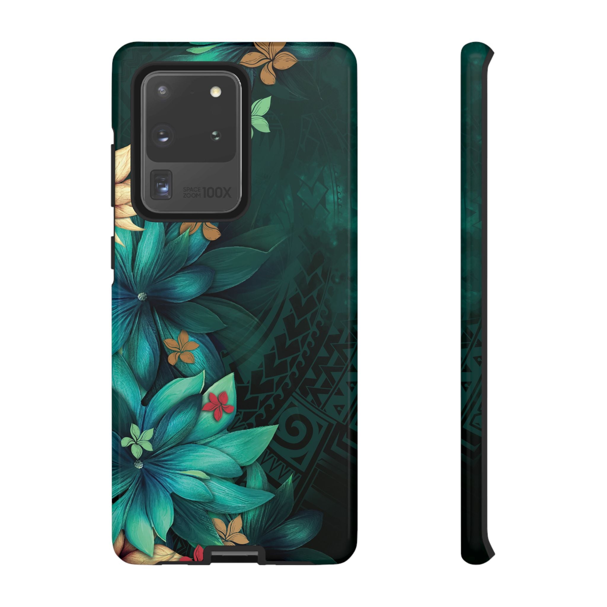 Aloha Whispers Tough Samsung Galaxy Case Samsung Galaxy S20 Ultra Glossy - Hawaiian Abstract Green Floral Polynesian Design - The Local Banyan