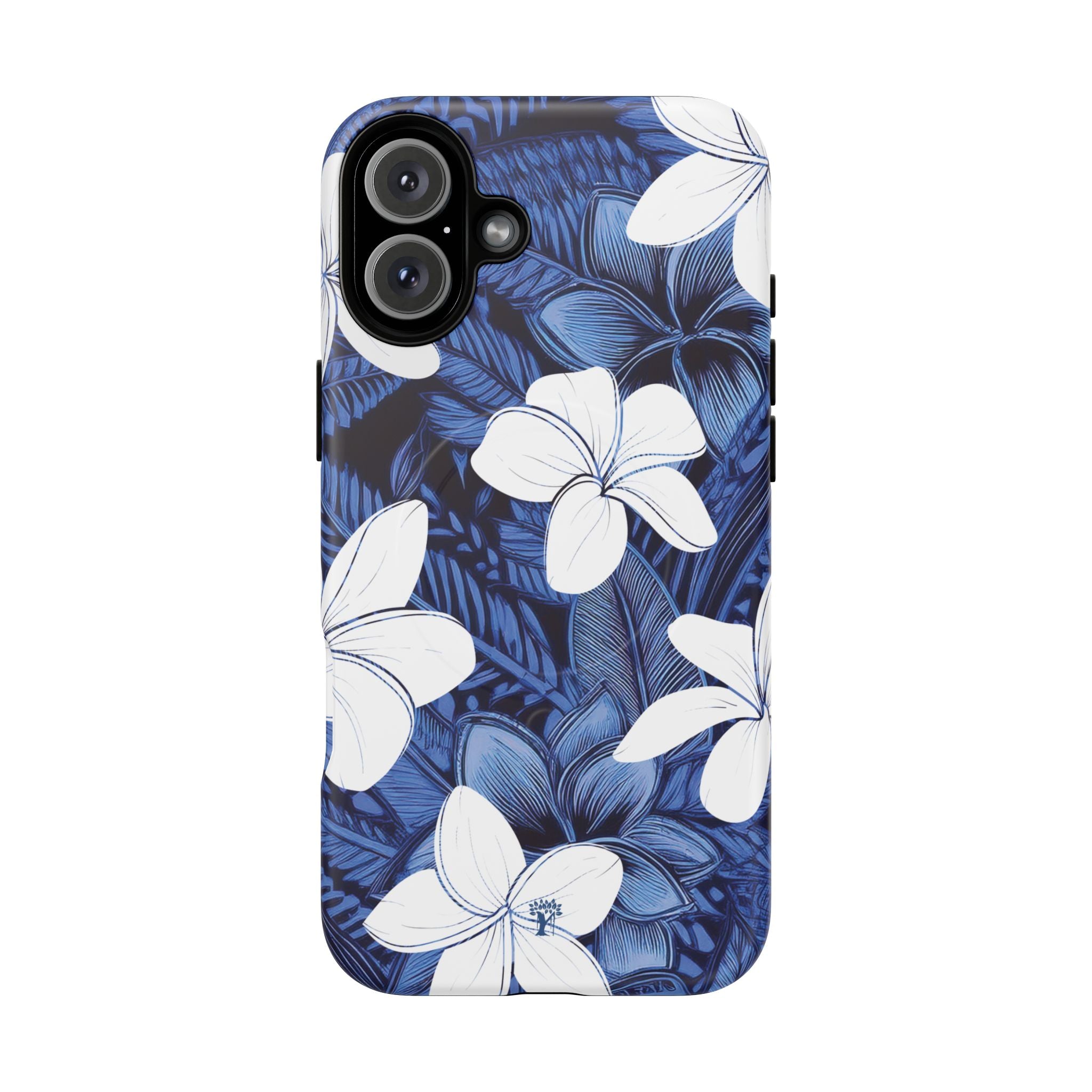 Eternal Blue Plumeria MagSafe Compatible Case for iPhone iPhone 16 Plus Matte The Local Banyan