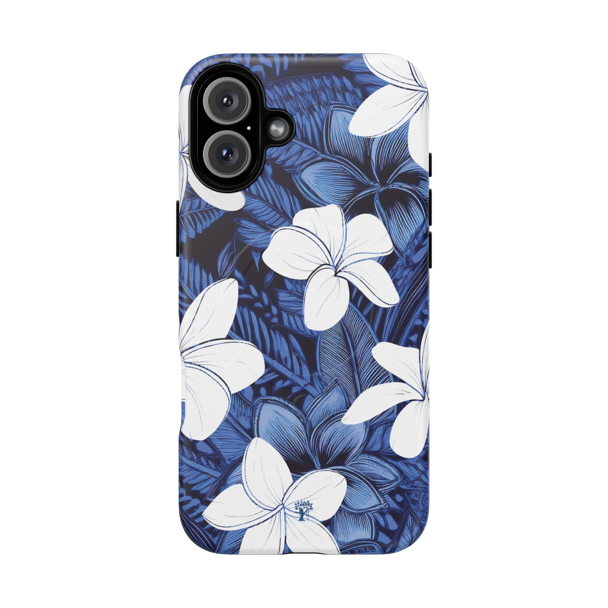 Eternal Blue Plumeria MagSafe Compatible Case for iPhone iPhone 16 Plus Matte The Local Banyan
