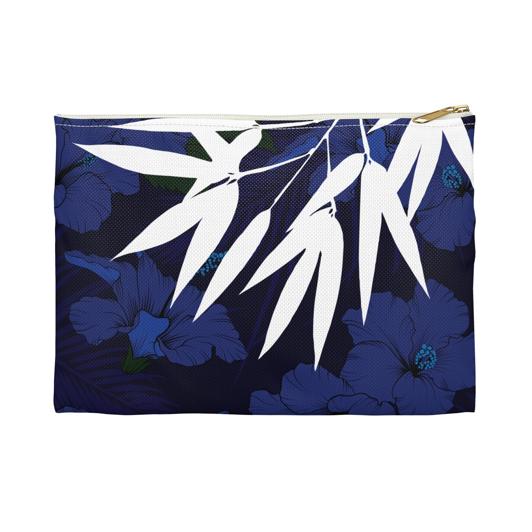 Deep Blue Bamboo Travel Pouch Bag Pouches The Local Banyan Small White zipper
