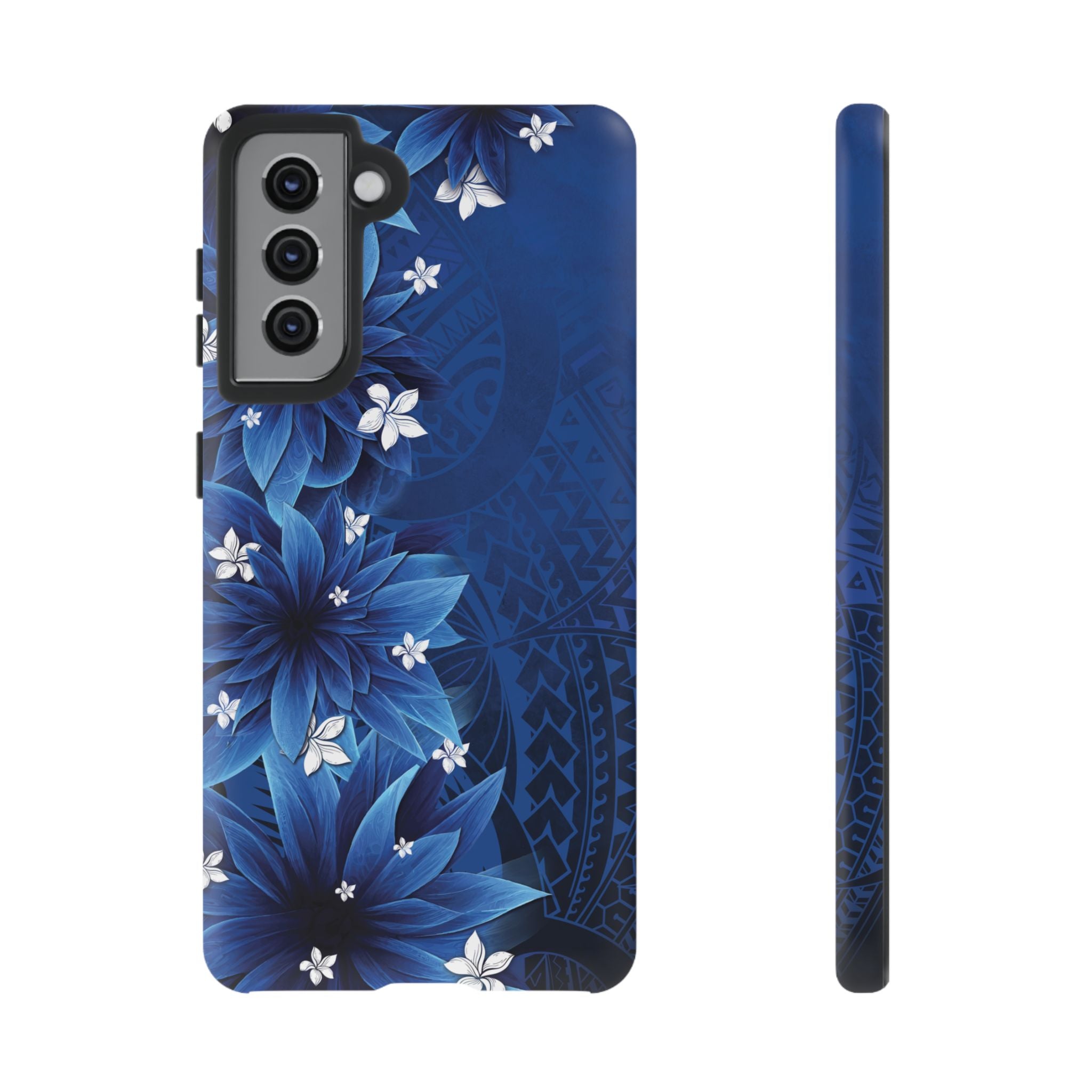 Hoku Pua Tough Samsung Galaxy Case Samsung Galaxy S21 Matte - Hawaiian Blue Star Flower Polynesian Design - The Local Banyan