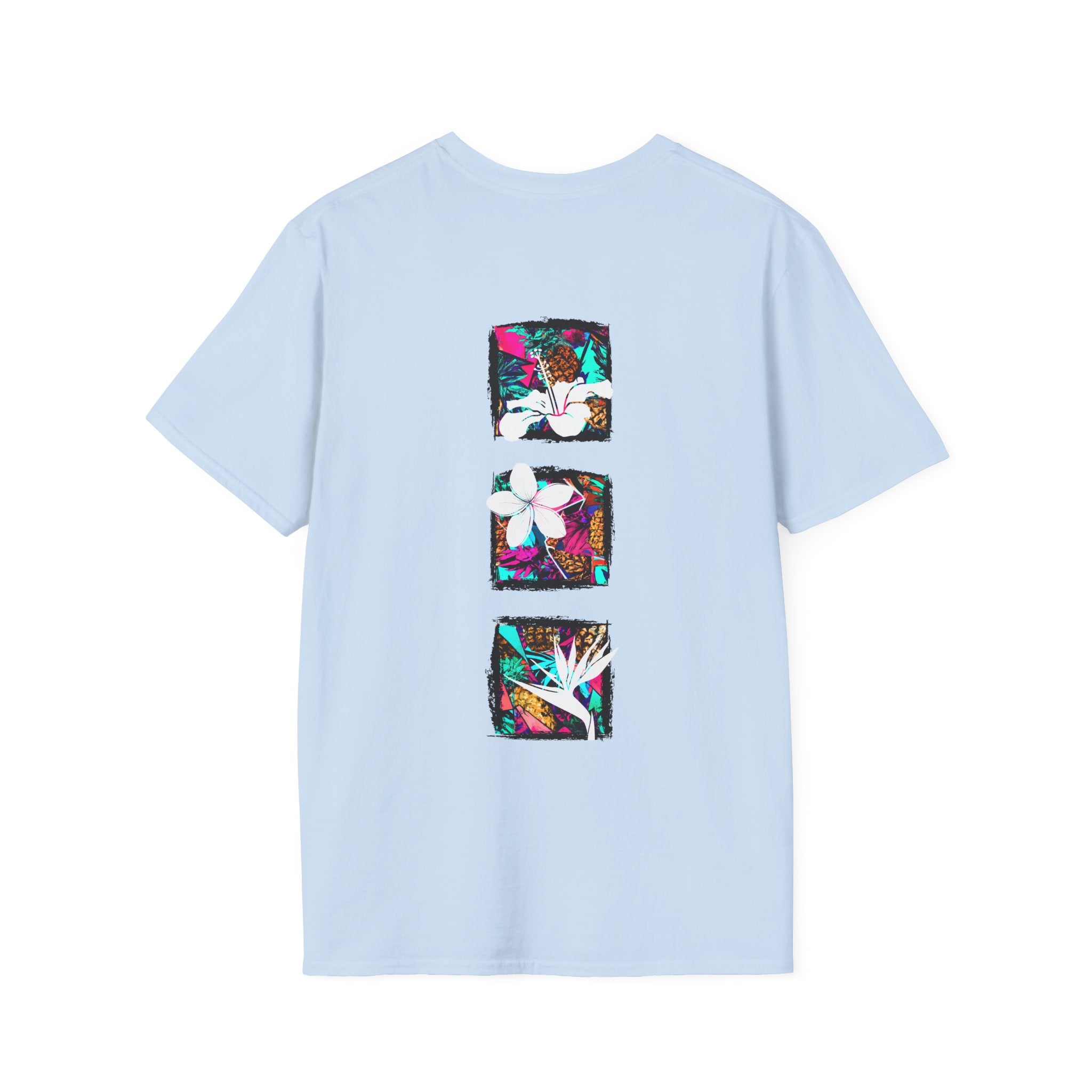 Pineapple Blossom Triad Soft Style Tee T-Shirt Light Blue S