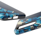 Leilani Nights Tough Samsung Galaxy Case Detail View - Hawaiian Dark Blue Floral Polynesian Design Close Up - The Local Banyan