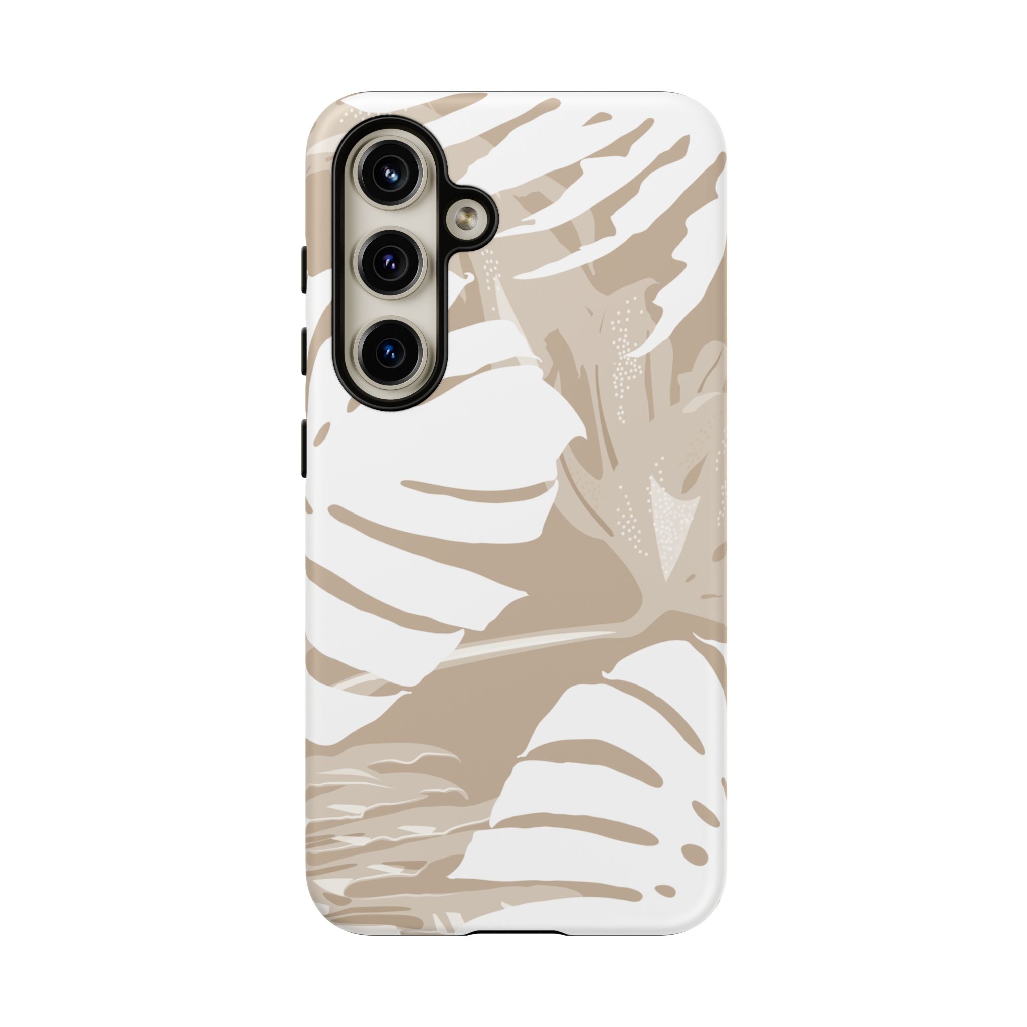 Exotic Monstera Tough Samsung Galaxy Case Side View - Dual Layer Drop Protection Hawaiian Phone Case - The Local Banyan