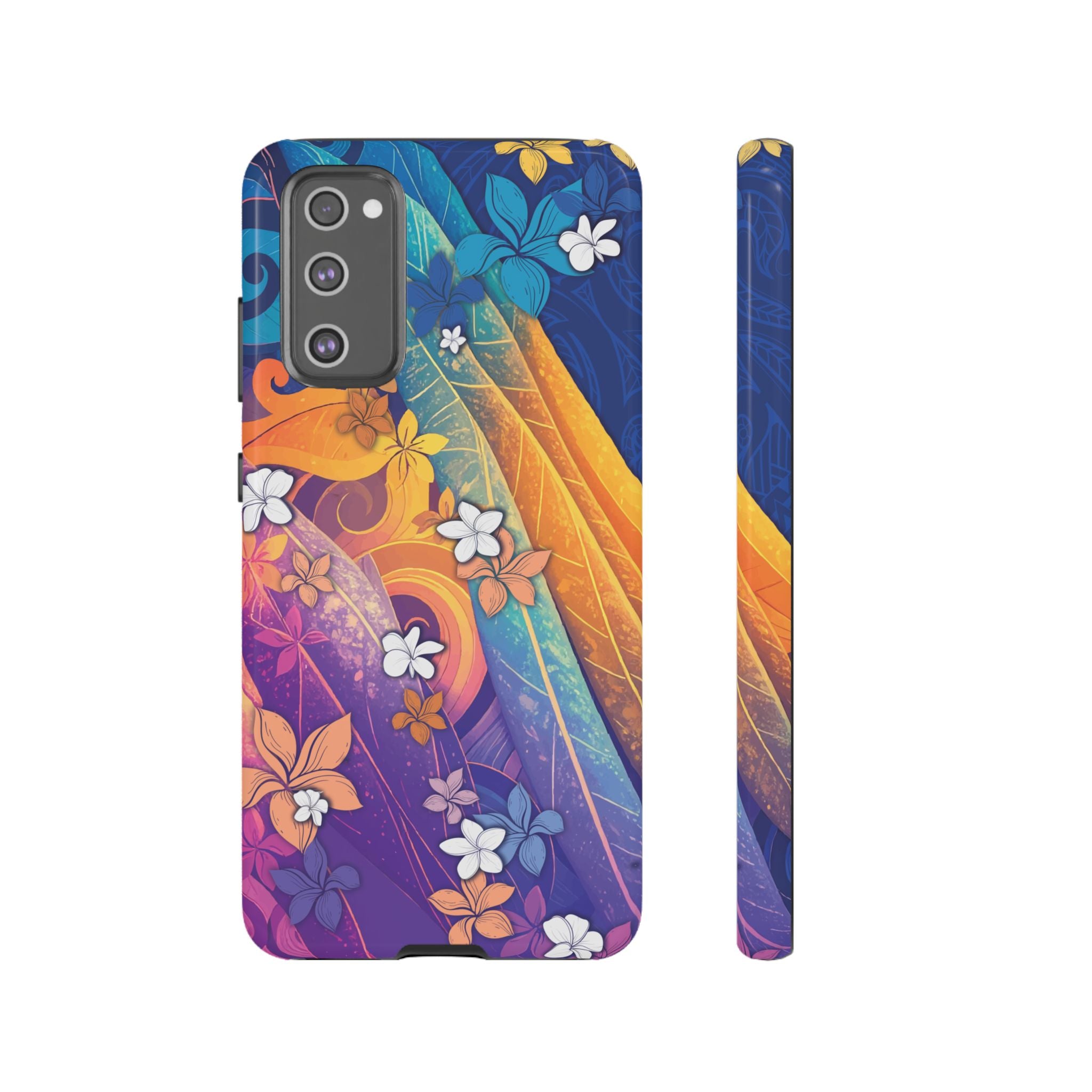 Mauna Sunrise Tough Samsung Galaxy Case Samsung Galaxy S20 FE Glossy - Hawaiian Colorful Sunrise Plumeria Design - The Local Banyan