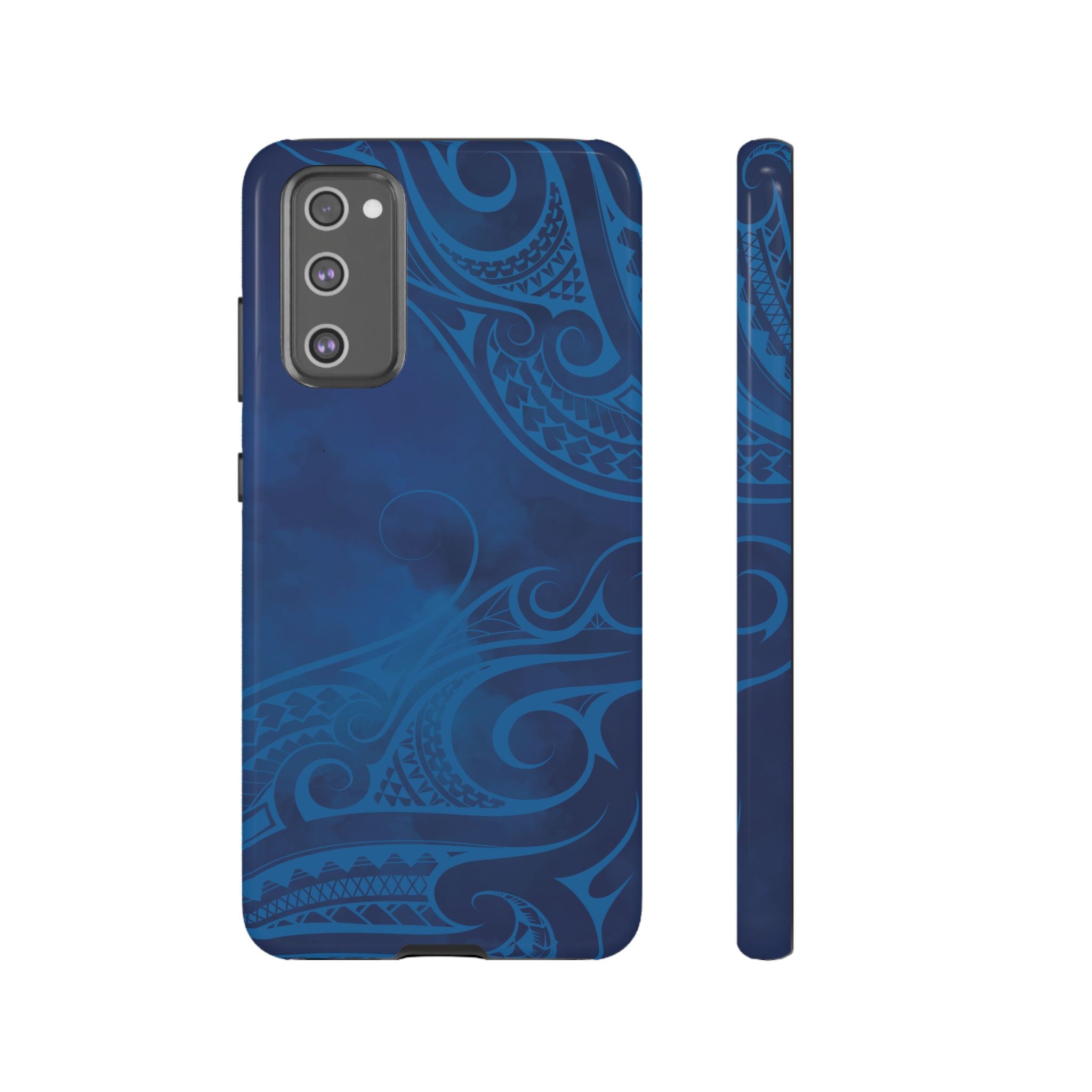Kai Legacy Tough Samsung Galaxy Case Samsung Galaxy S20 FE Glossy - Hawaiian Ocean Blue Polynesian Tribal Design - The Local Banyan