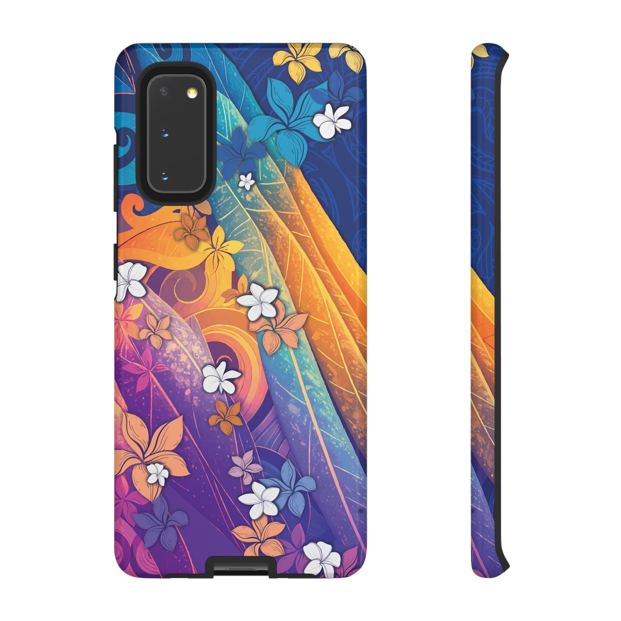 Mauna Sunrise Tough Samsung Galaxy Case Samsung Galaxy S20 Glossy - Hawaiian Colorful Sunrise Plumeria Design - The Local Banyan