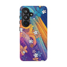 Mauna Sunrise Tough Samsung Galaxy Case Detail View - Hawaiian Colorful Sunrise Plumeria Design Close Up - The Local Banyan