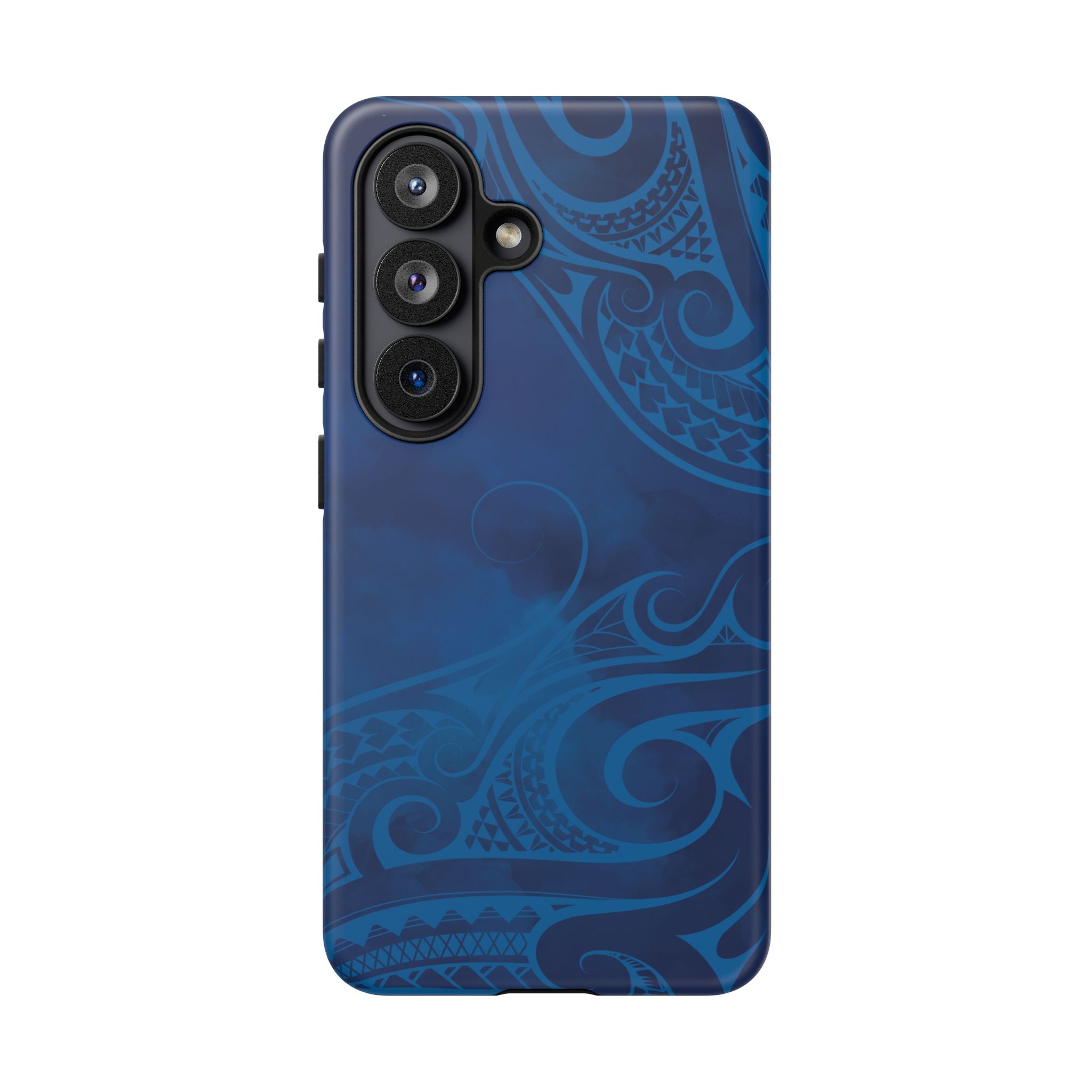 Woman holding Kai Legacy Tough Samsung Galaxy Case - Hawaiian Ocean Blue Polynesian Tribal Design - The Local Banyan