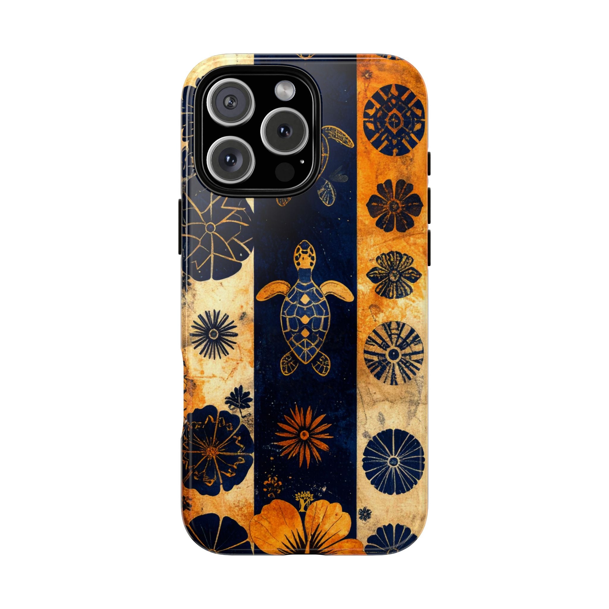 Tapa Pua Lehua Honu Tough Case for iPhone iPhone 16 Pro Max Glossy The Local Banyan