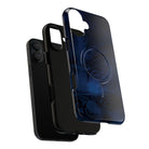 Midnight Essence MagSafe iPhone Case Detail View - Hawaiian Midnight Navy Polynesian Tribal Design Close Up - The Local Banyan
