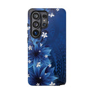 Hoku Pua Tough Samsung Galaxy Case Samsung Galaxy S26 Ultra Glossy - Hawaiian Blue Star Flower Polynesian Design - The Local Banyan