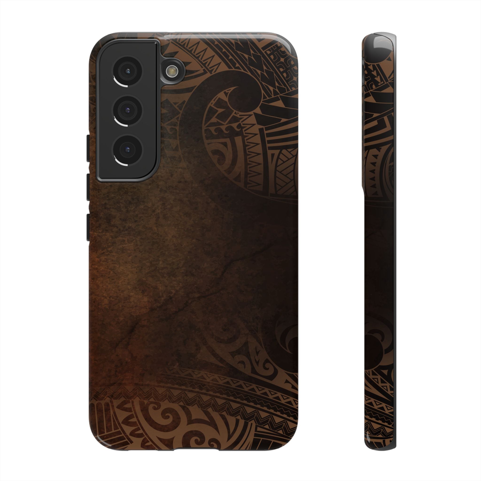 Aloha Aina Tough Samsung Galaxy Case Samsung Galaxy S22 Glossy - Hawaiian Earth Tone Polynesian Tribal Design - The Local Banyan