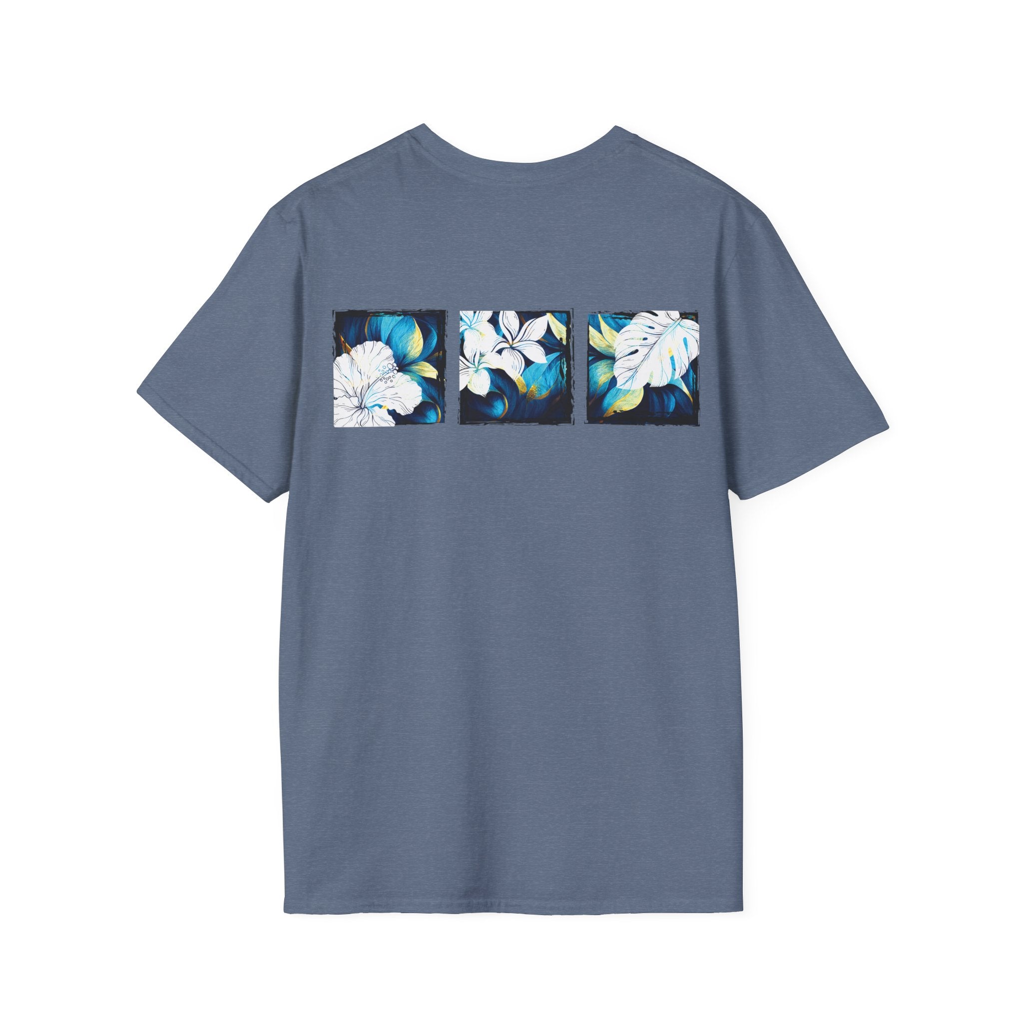 Coastal Bloom Soft Style Tee T-Shirt The Local Banyan Heather Indigo S