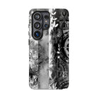 Monochrome Oasis Tough Samsung Galaxy Case Side View - Dual Layer Drop Protection Hawaiian Phone Case - The Local Banyan