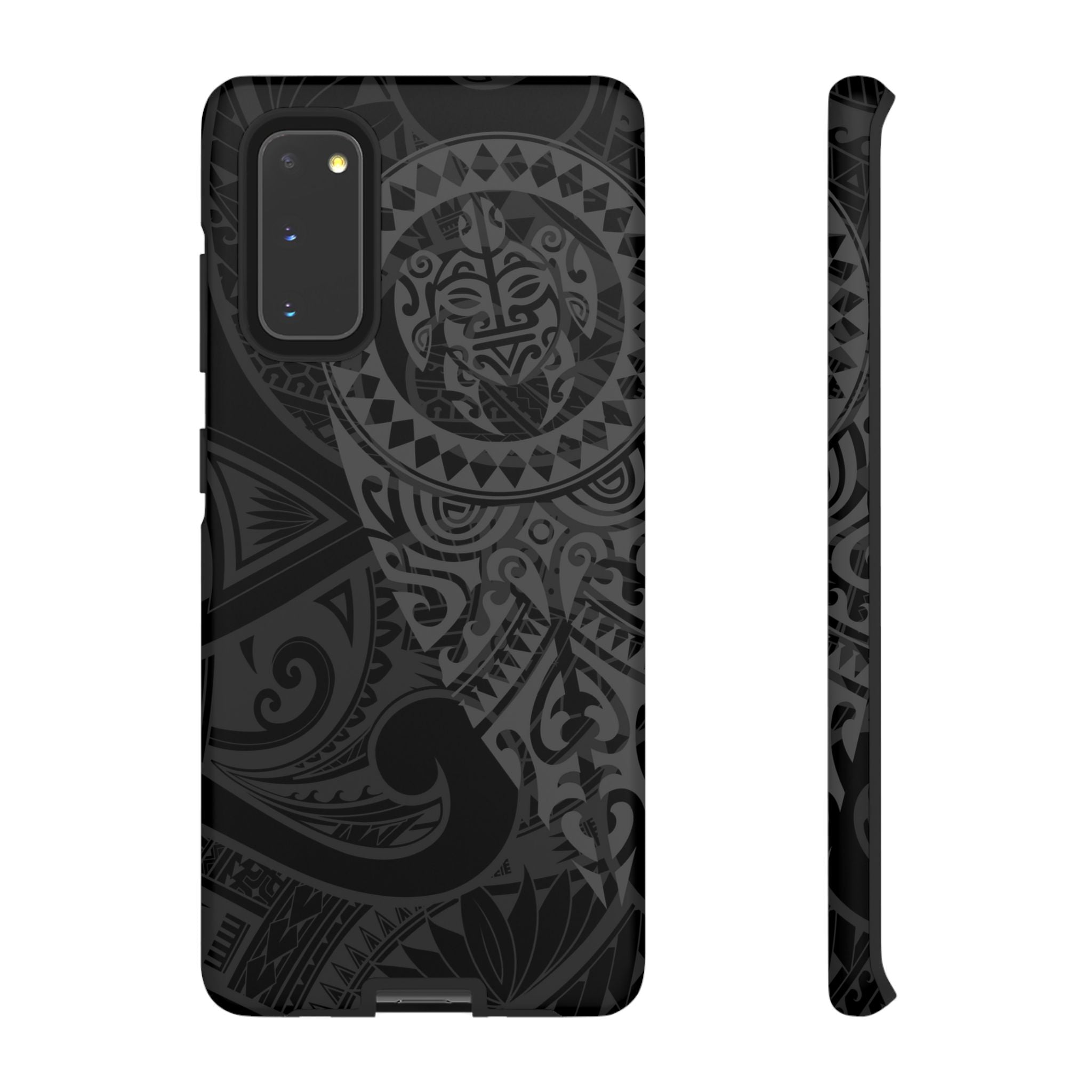 Tribal Guardian Tough Samsung Galaxy Case Samsung Galaxy S20 Matte - Hawaiian Black on Black Polynesian Tribal Design - The Local Banyan