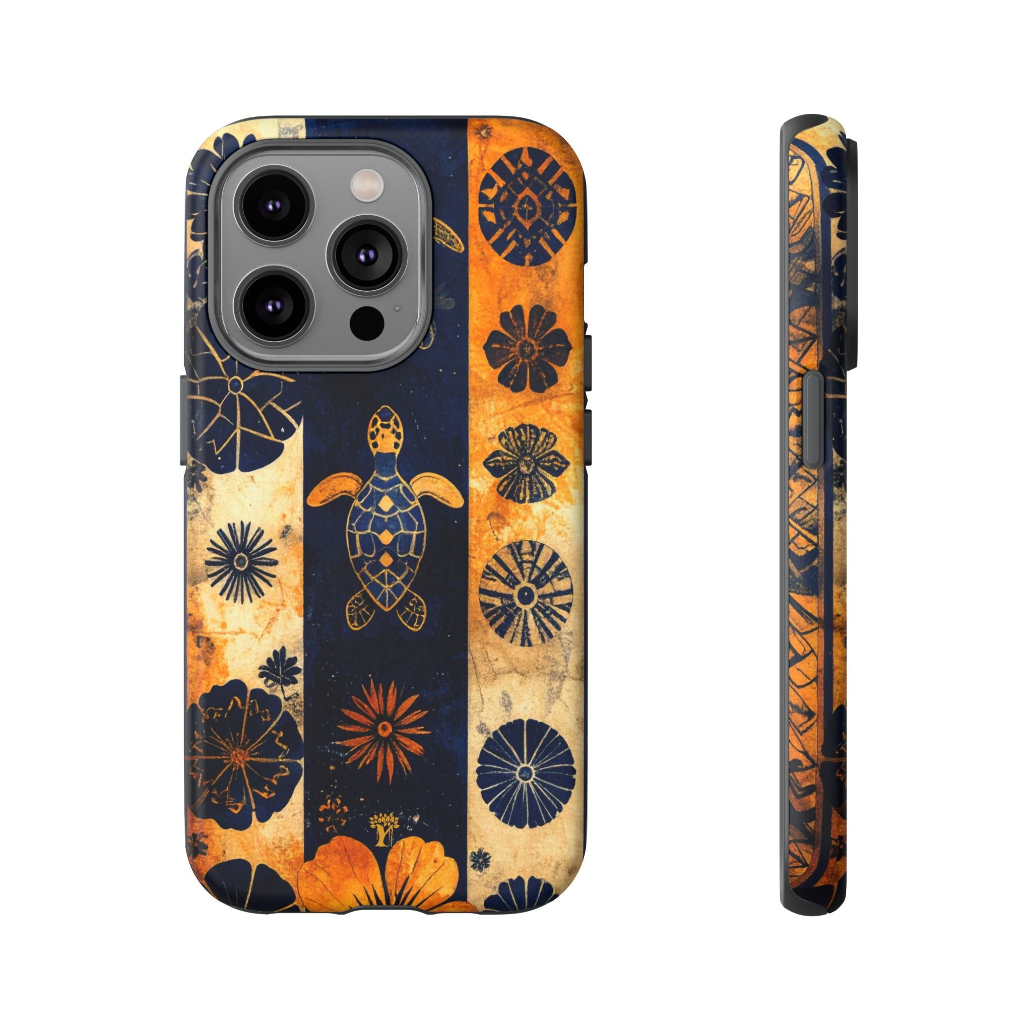 Tapa Pua Lehua Honu Tough Case for iPhone iPhone 14 Pro Matte The Local Banyan
