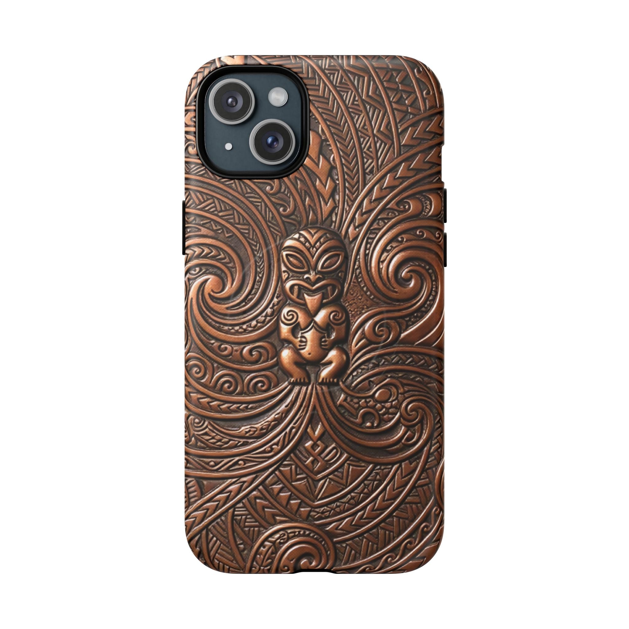 Paa Guardian MagSafe iPhone Case iPhone 15 Plus Matte - Hawaiian Copper Carved Tiki Polynesian Design - The Local Banyan