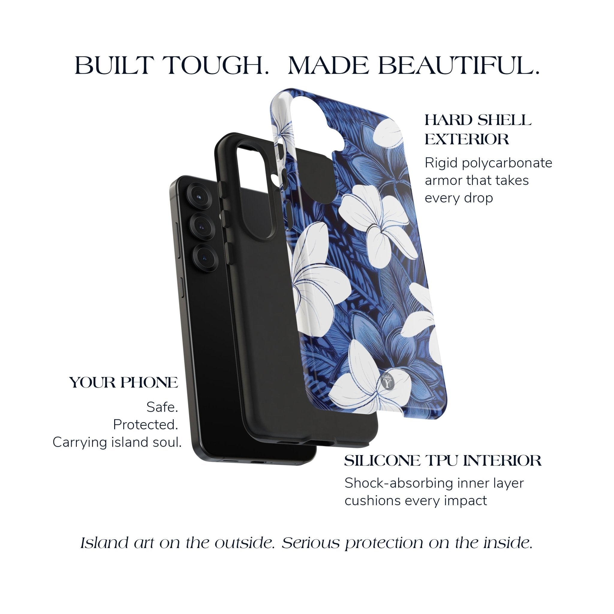Eternal Blue Plumeria Tough Case for Samsung Galaxy Samsung Galaxy S26 Ultra Matte The Local Banyan