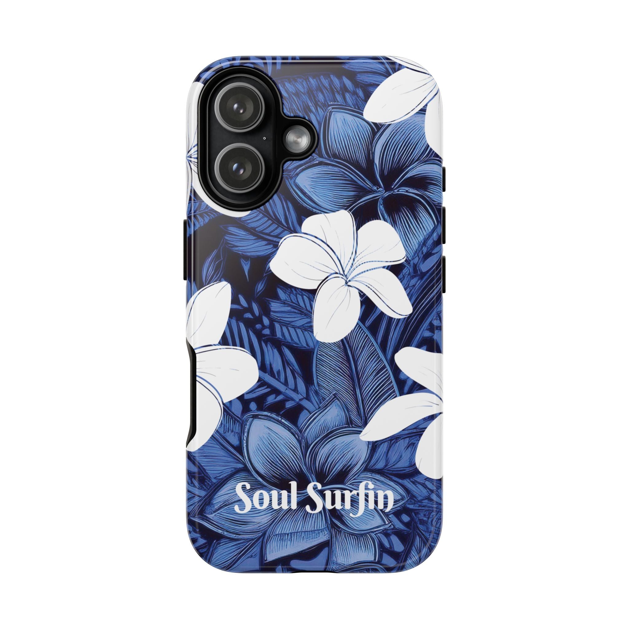 Eternal Blue Plumeria Personalized Tough Case for iPhone Phone Case The Local Banyan