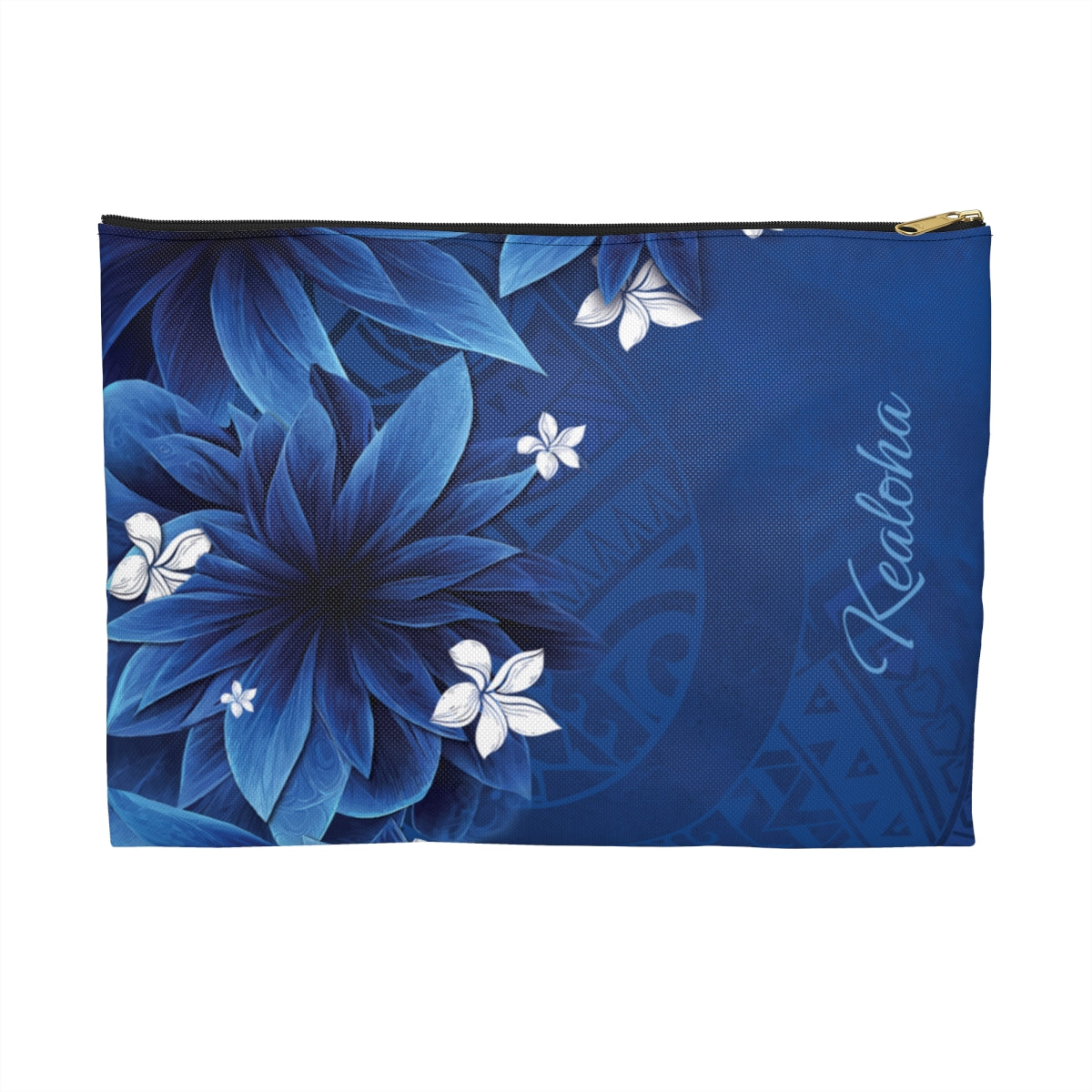 Hoku Pua Personalized Travel Pouch Pouches The Local Banyan Black zipper Large