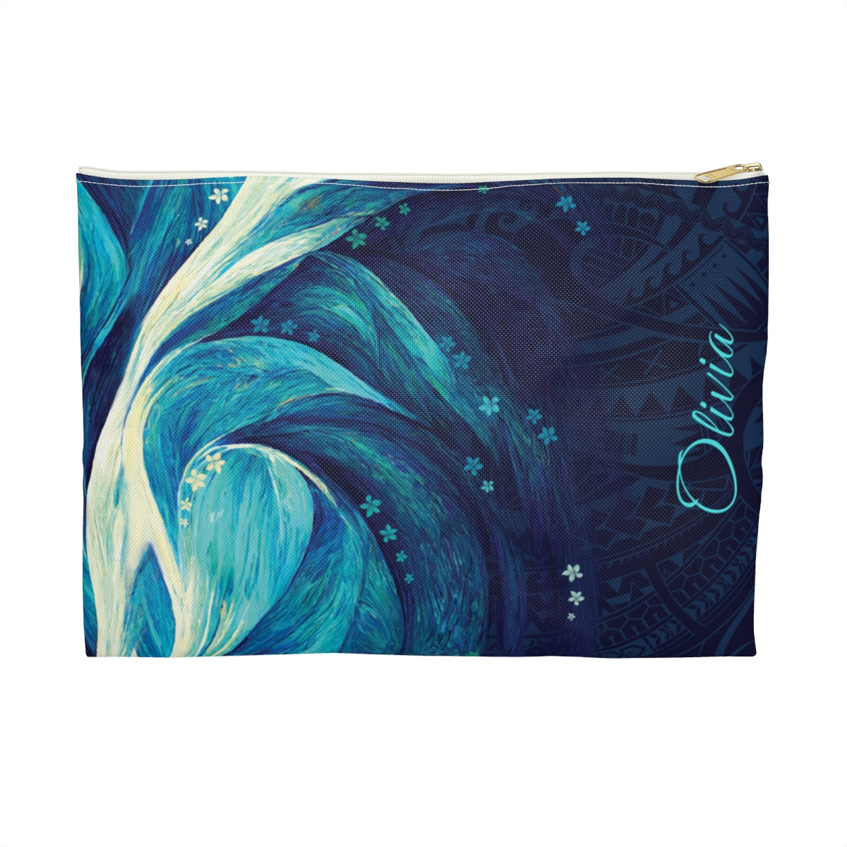 Eternal Mana Personalized Travel Pouch Pouches The Local Banyan White zipper Large