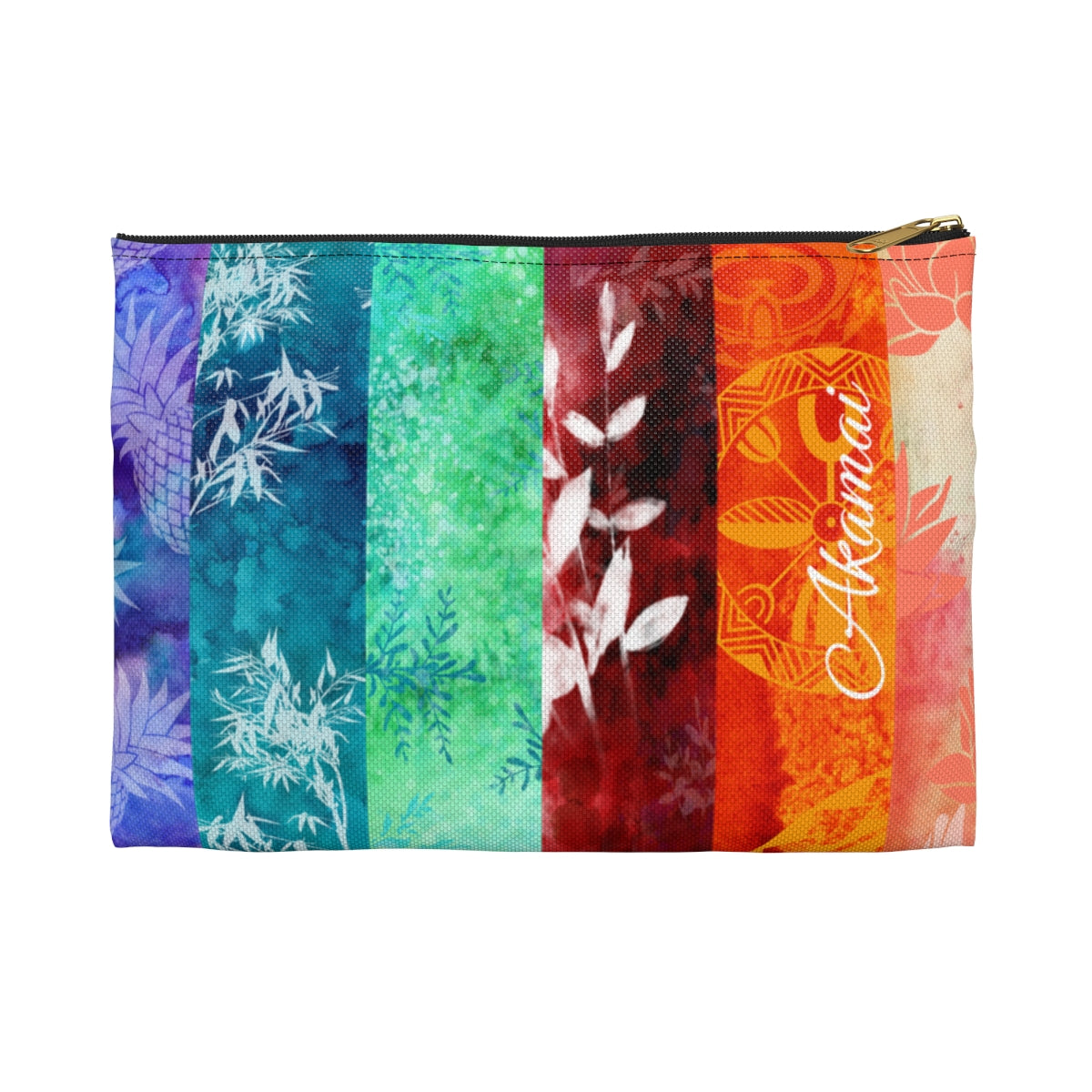 Island Vibes Personalized Travel Pouch Pouches Black zipper Small